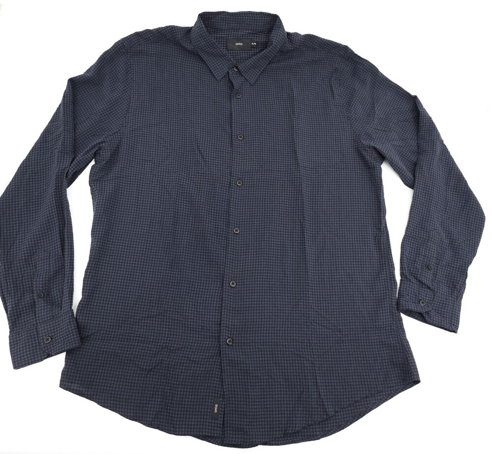 Onia Shirt Mens XL Navy Button Down Long Sleeve Tencel Casual Woven